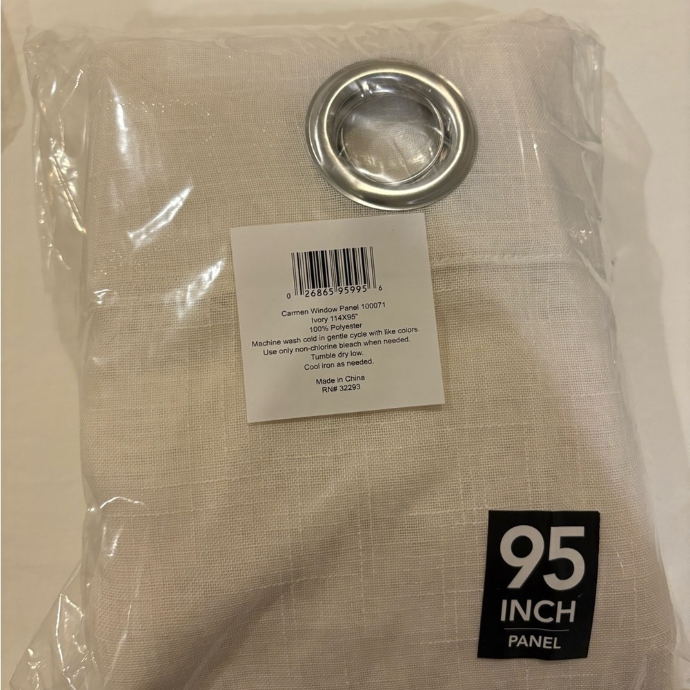 95 Inch White Curtain Panel